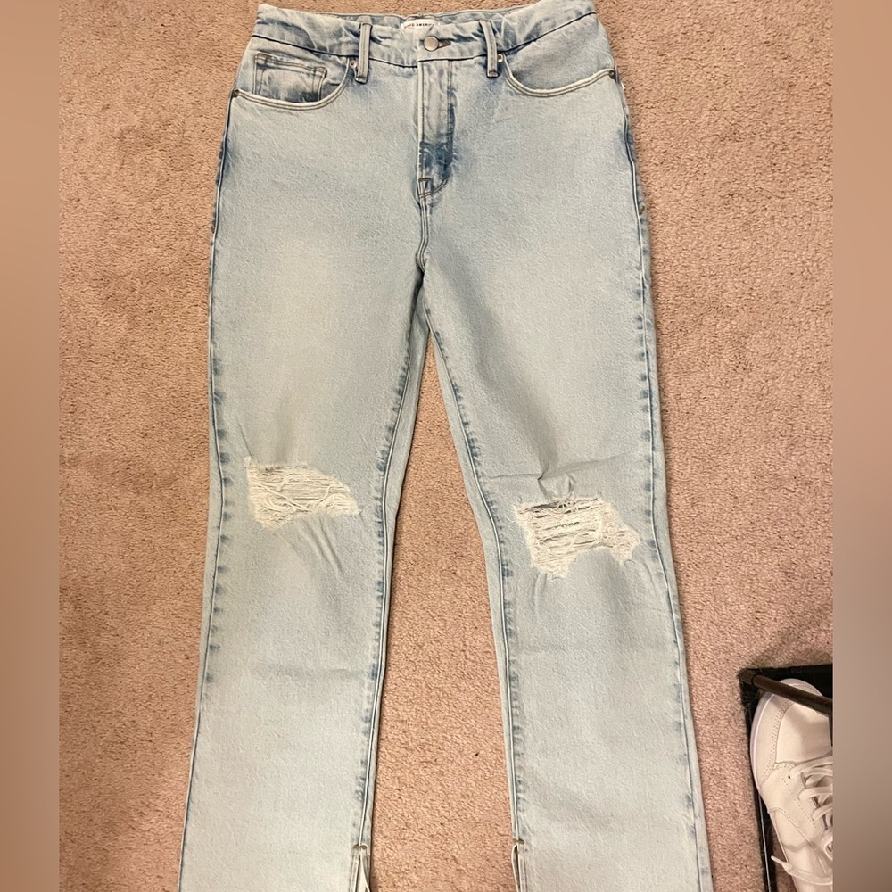Good American Size 7/8 Light Denim Jeans